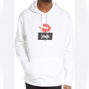 All Saints Kiss OTH White Hoodie Size Medium